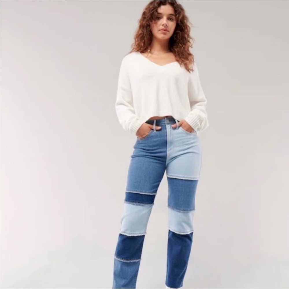 Hollister Ultra-High Rise Vintage Straight Colorblock Jean